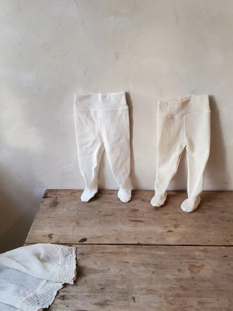 コットンリブ タイツ S: S, カラー: WHITE