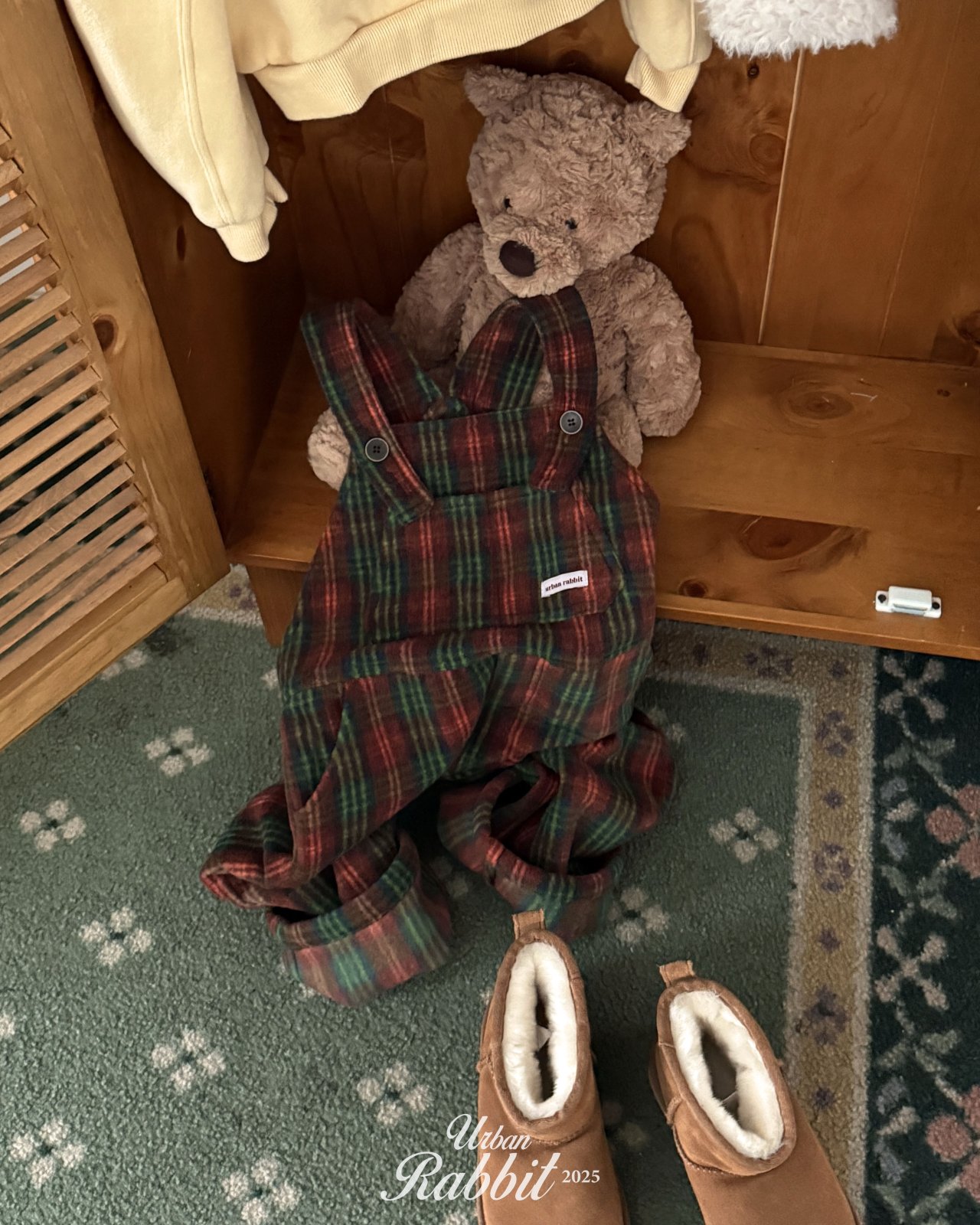 URBAN RABBIT ウィンターチェックオーバーオール S: S