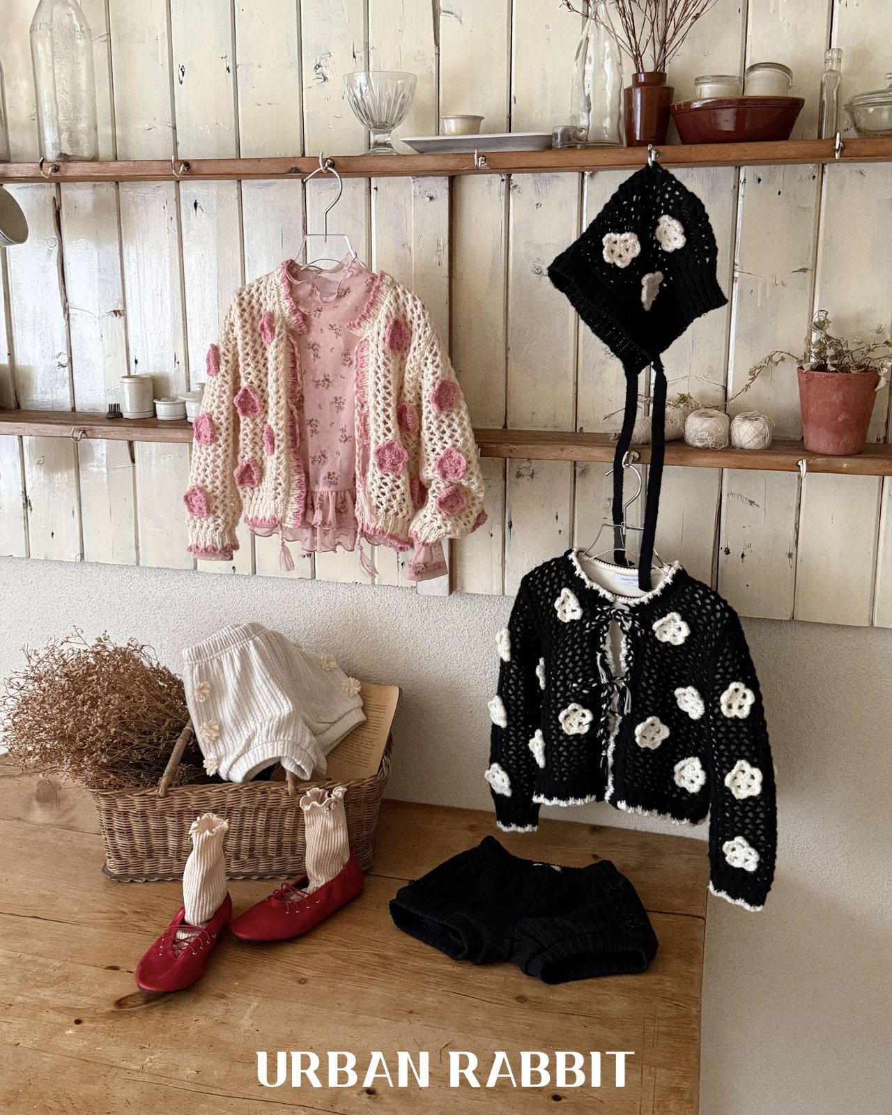 URBAN RABBIT クロシェフラワーカーディガン