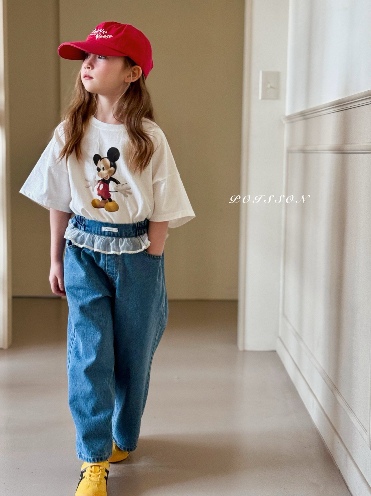 シュシュレースデニムパンツ