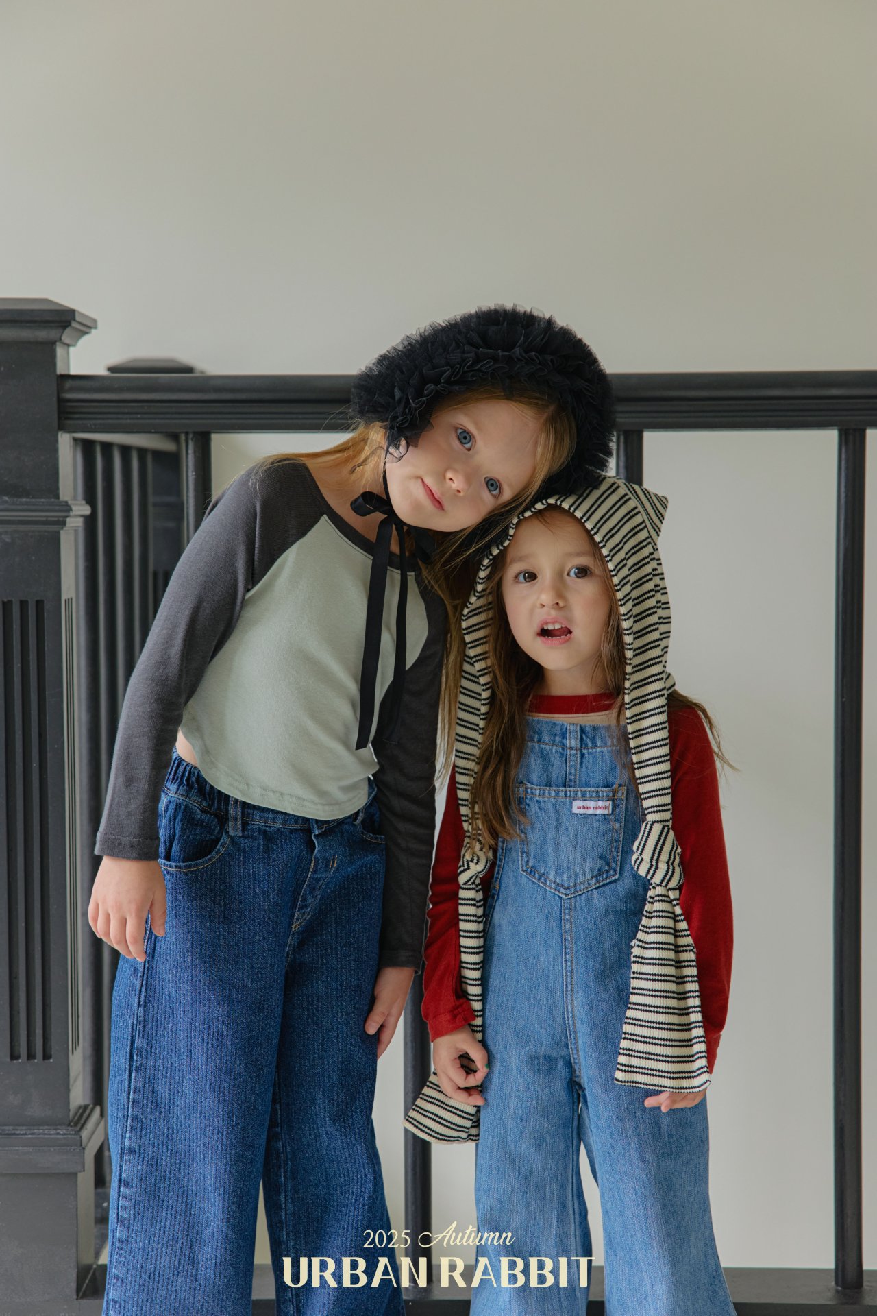 URBAN RABBIT デニムブーツカットオーバーオール