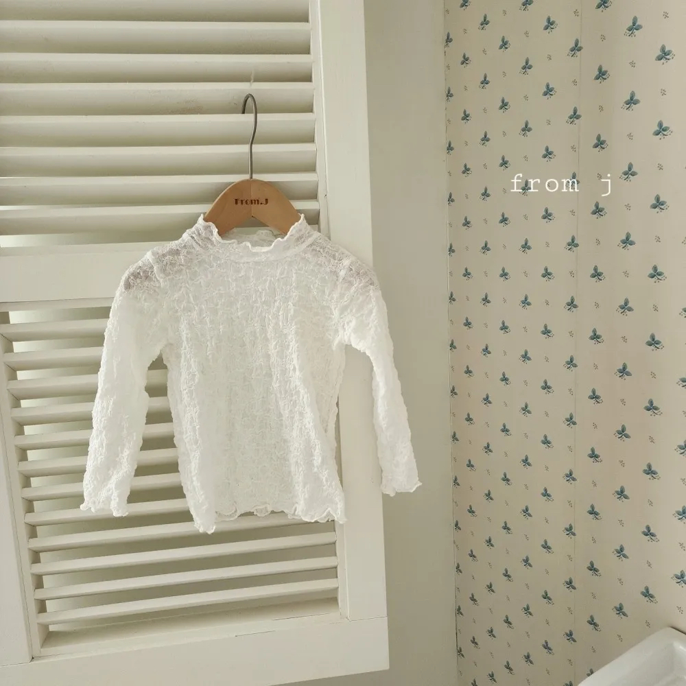 FROM.J レースハイネック トップス カラー: WHITE