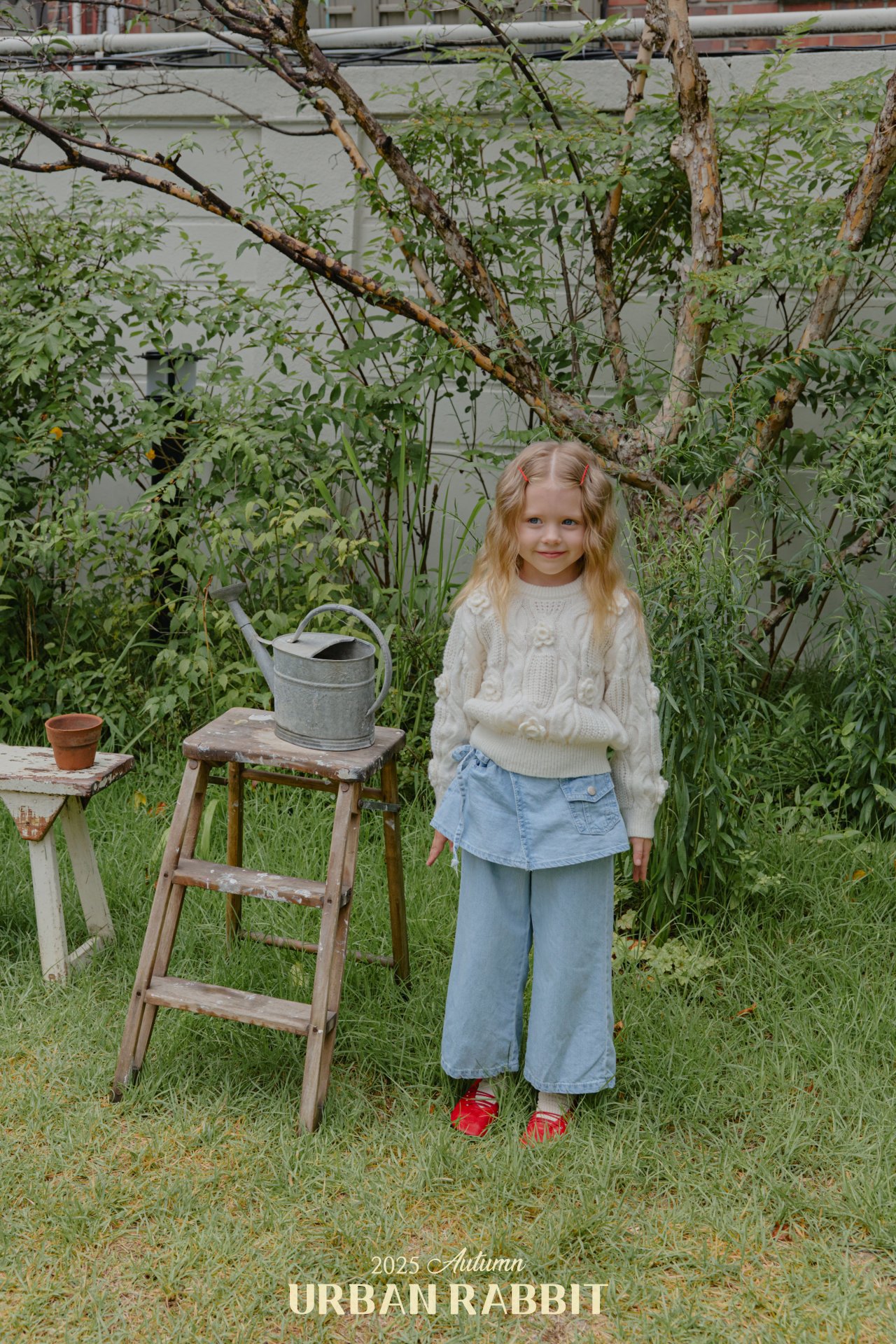 URBAN RABBIT ラウンドフラワーニット S: S