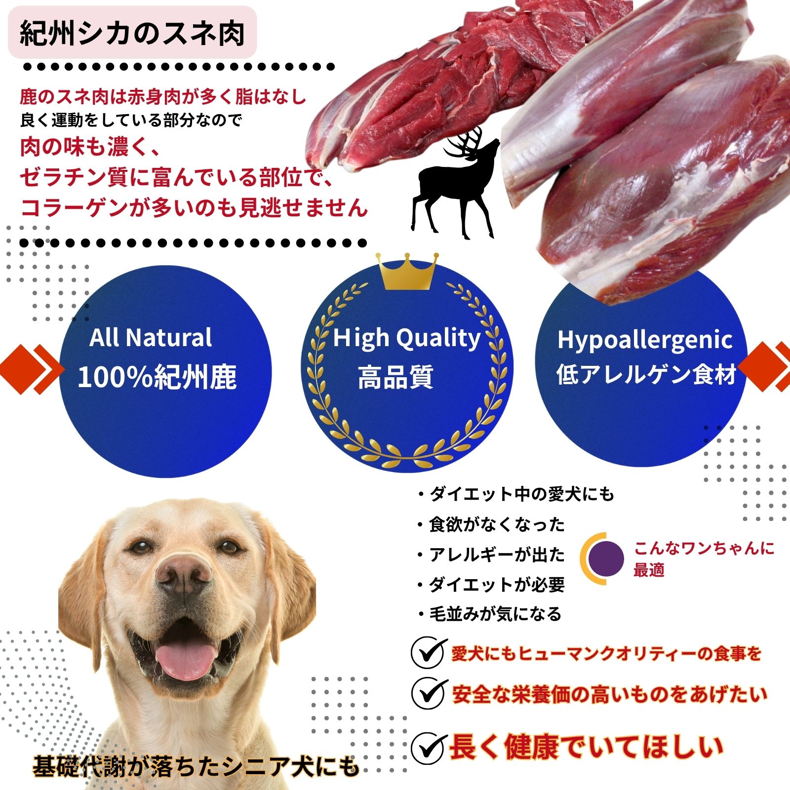 鹿肉ブロック 300g（スネ肉）