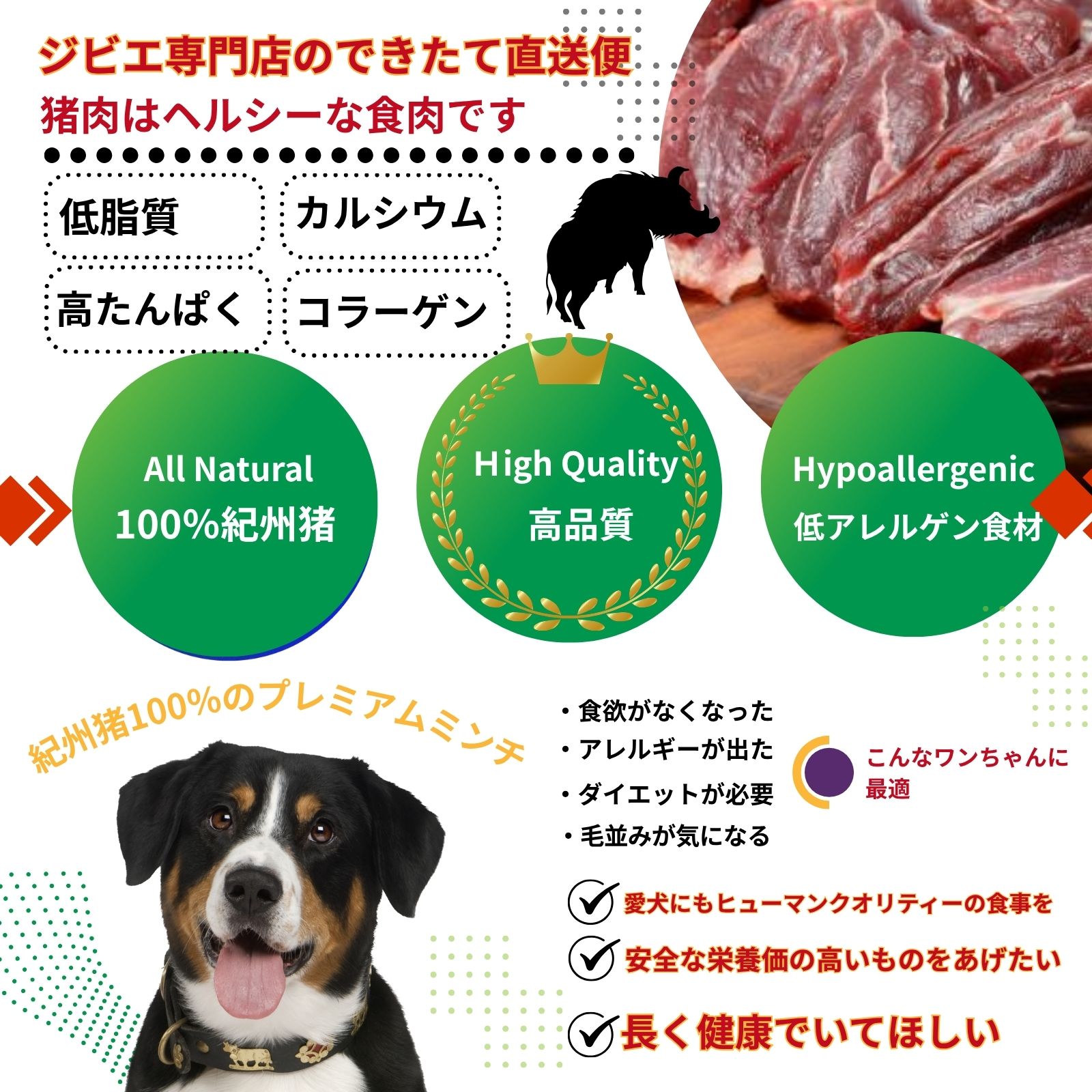 紀州ジビエ /猪肉ブロック  0.3kg (冷凍)  生肉