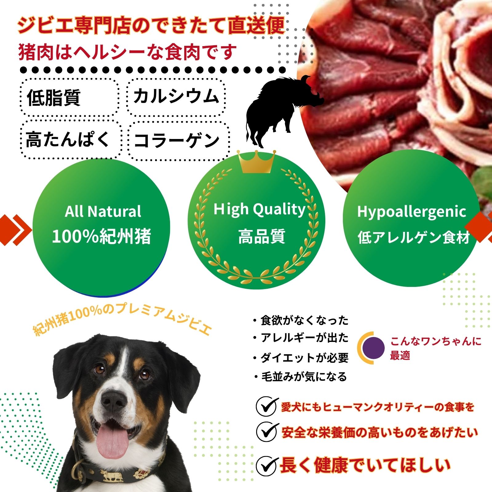 紀州ジビエ / 猪肉スライス 0.3kg （冷凍） 生肉